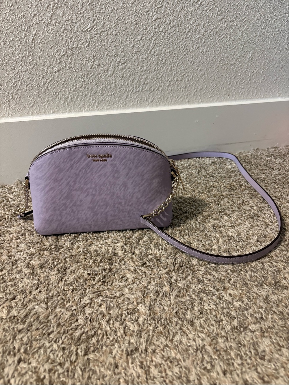 kate spade lilac dome crossbody with gold-tone accents